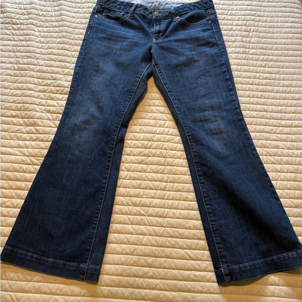 Gap 1969 Long & Lean Trouser Jeans Size 10P 30 Bootcut Dark Wash - Picture 3 of 4